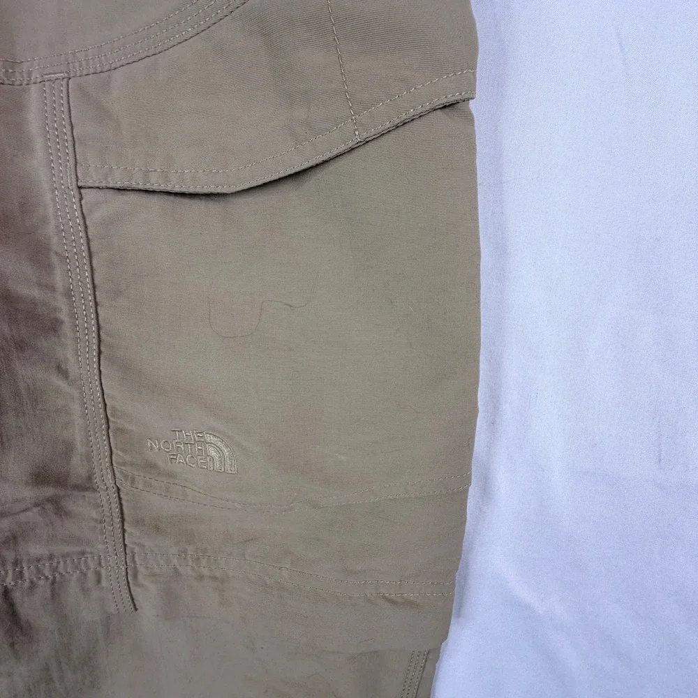 The North Face Convertible Hiking Pants 40 Tan Khaki Zip Off Cargo Outdoor